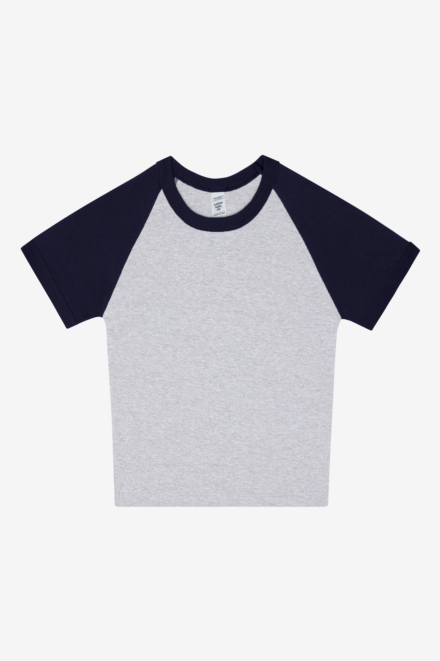 43077 - Baby Rib Short Sleeve Cropped Raglan