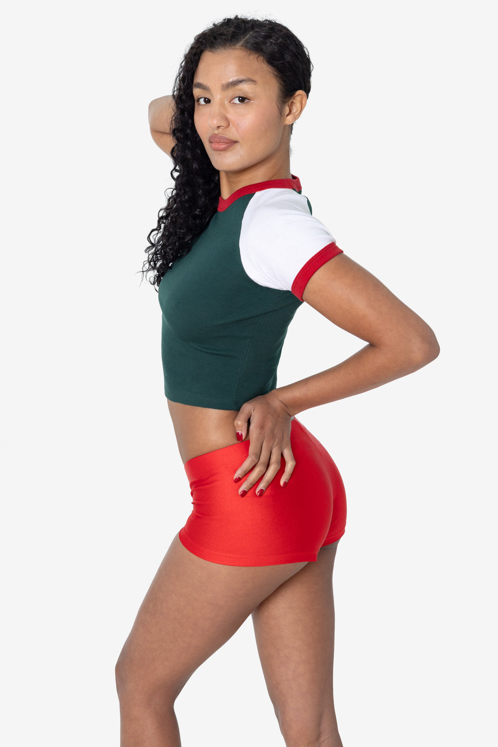 43077 - Baby Rib Short Sleeve Cropped Raglan