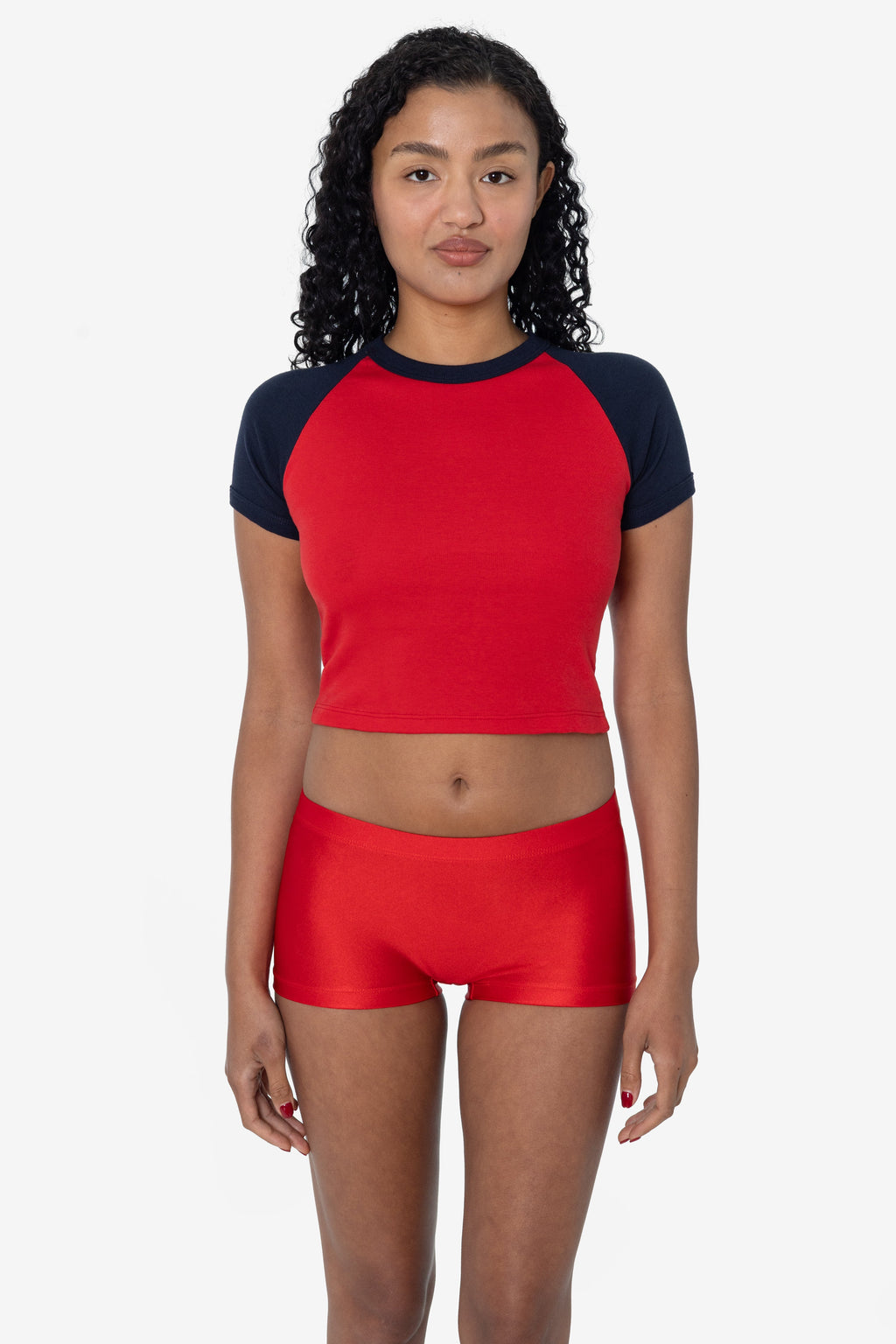 43077 - Baby Rib Short Sleeve Cropped Raglan