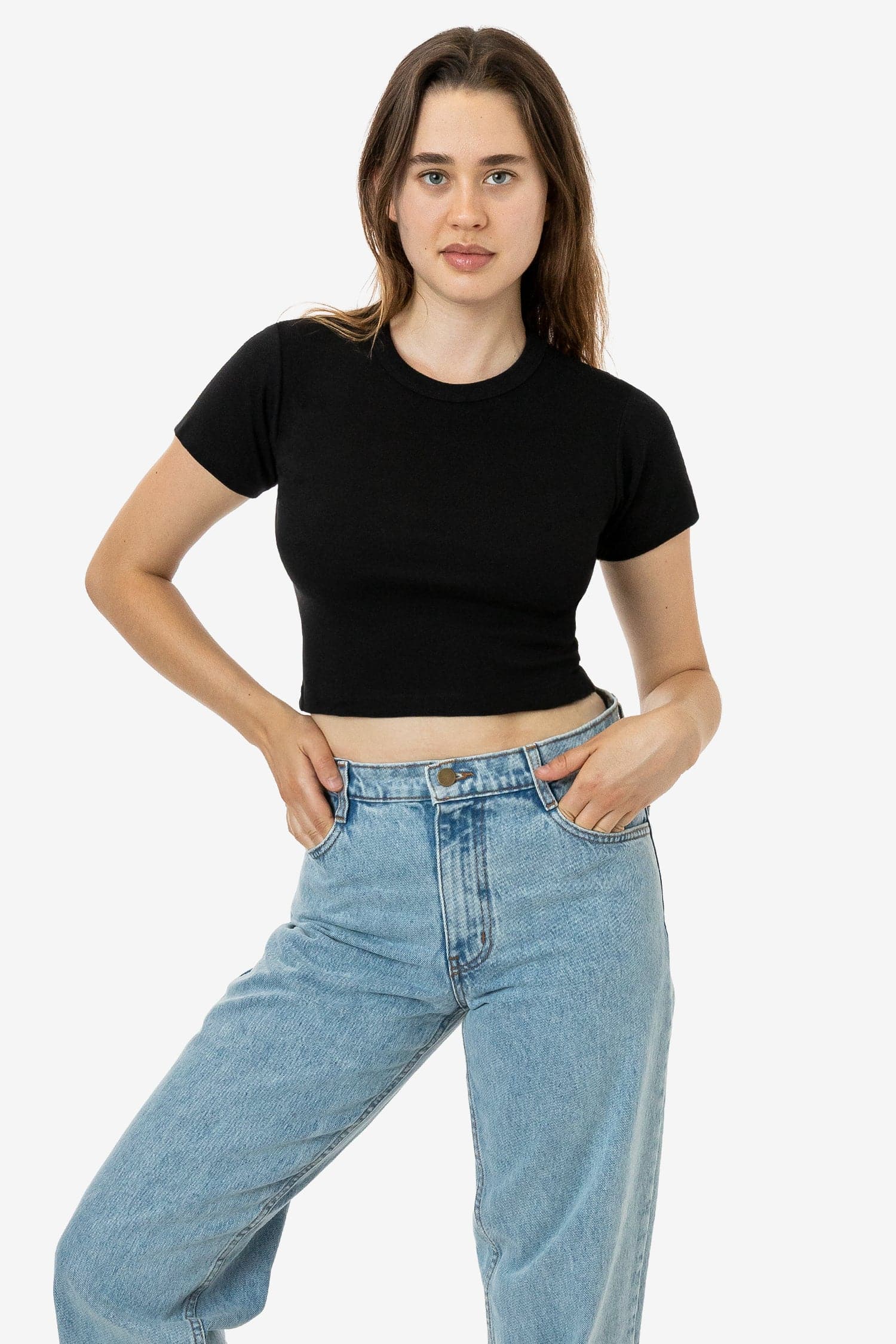 4325 - Baby Rib Short Sleeve Crop Tee