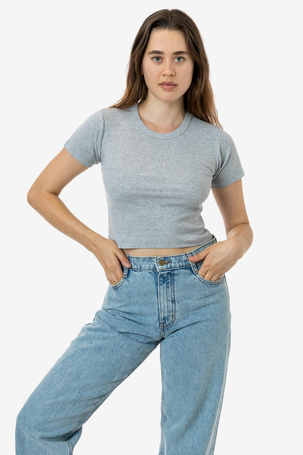 4325 - Baby Rib Short Sleeve Crop Tee