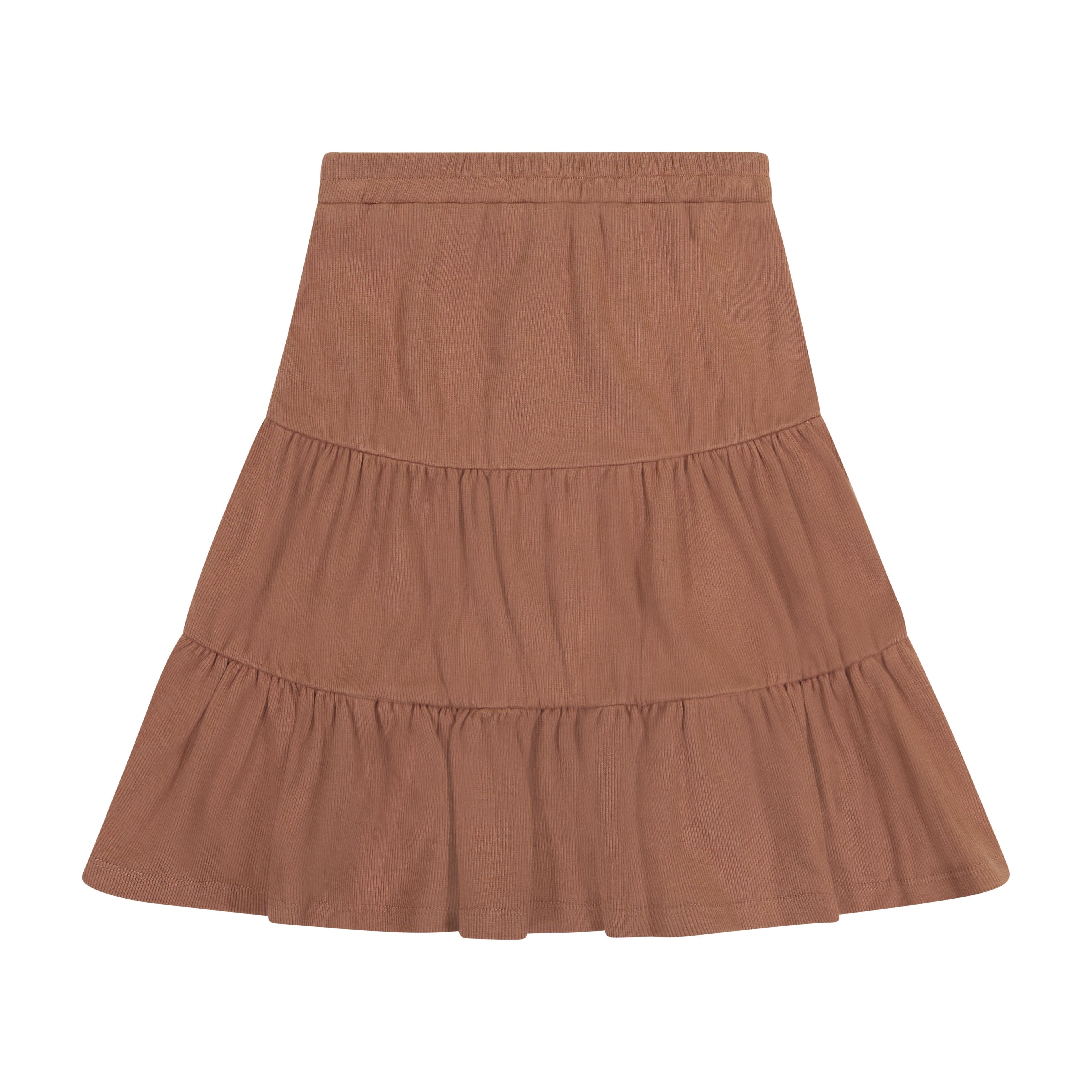 Teela Rib Tiered Skirt - Camel
