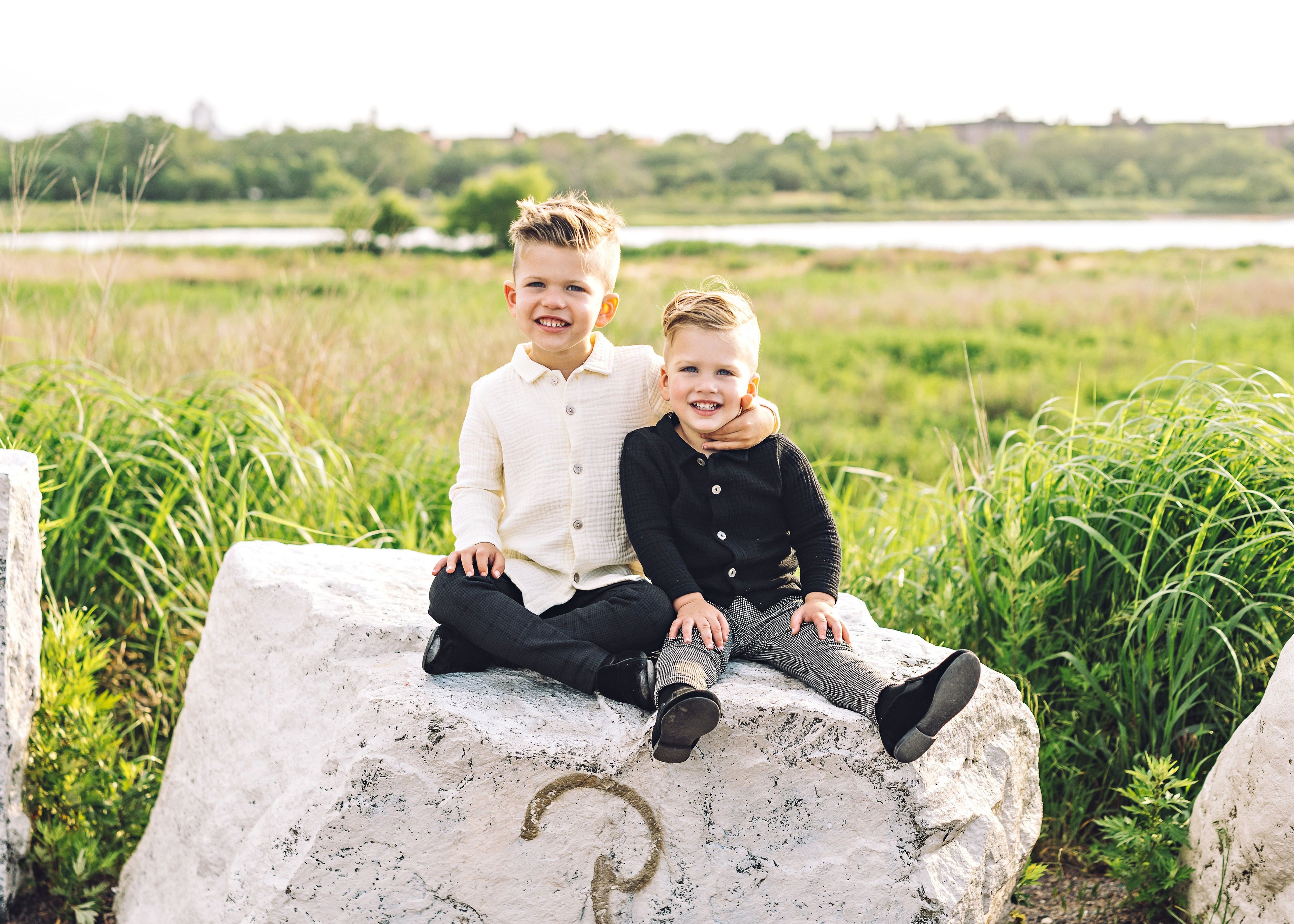 Analogie by Lil Legs Muslin Button Down Shirt - Black