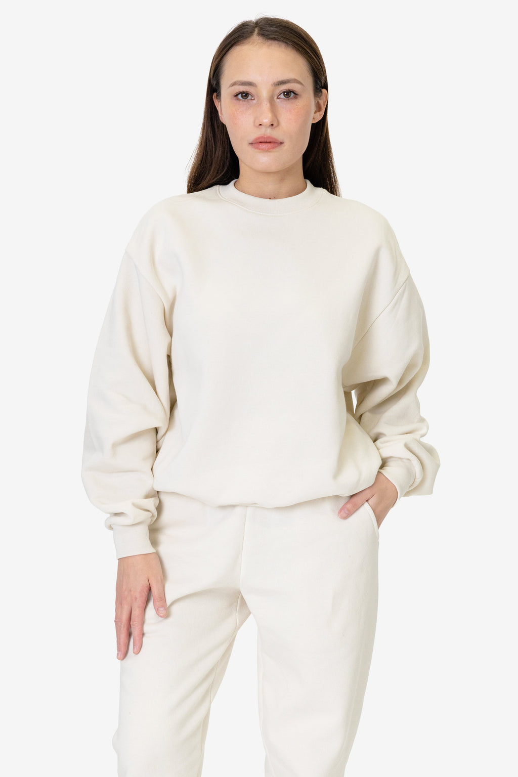 MWF1047 Unisex - 10 oz. Mid-weight Poly Cotton Fleece Wide Crewneck