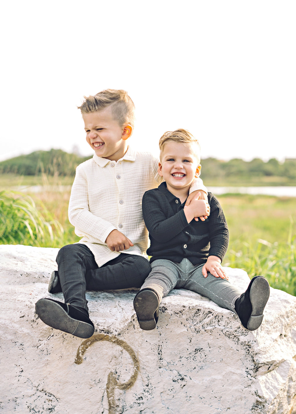 Analogie by Lil Legs Muslin Button Down Shirt - Black