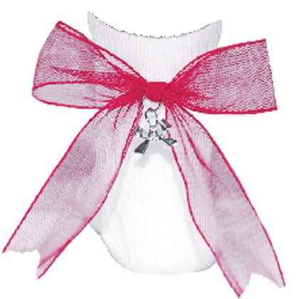 Net Charm Bow Anklet Socks - Coral