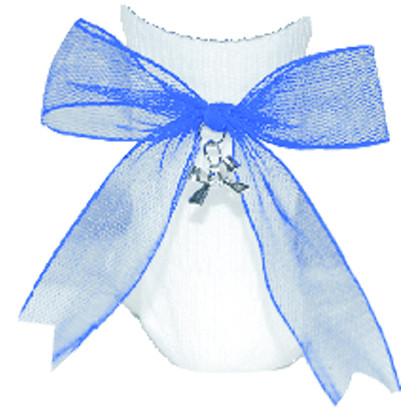 Net Charm Bow Anklet Socks - Blue
