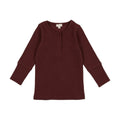 Lil Legs Ribbed Henley - Brick