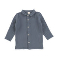 Analogie by Lil Legs Muslin Button Down Shirt - Blue/Grey