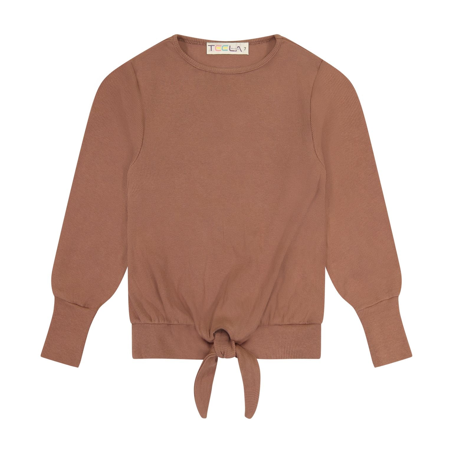 Teela Rib Tie Top - Camel